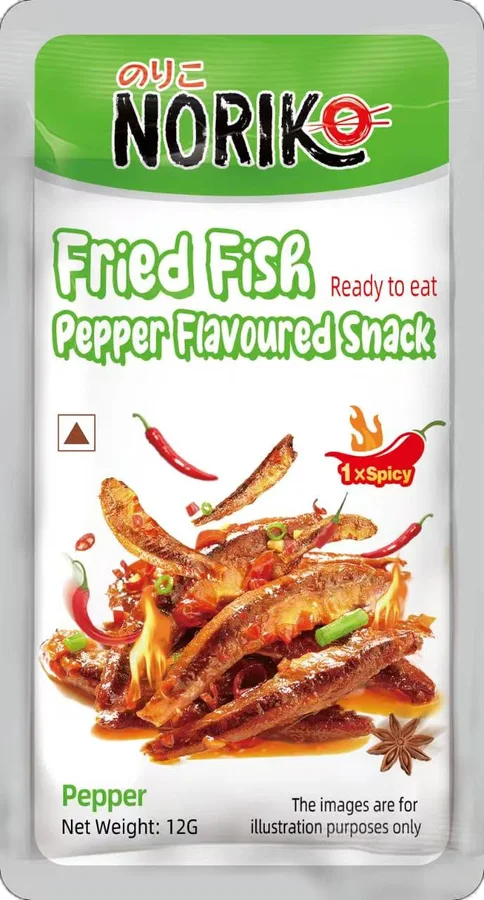 NORIKO Fried Fish Pepper Flavoured Snack, 12 g