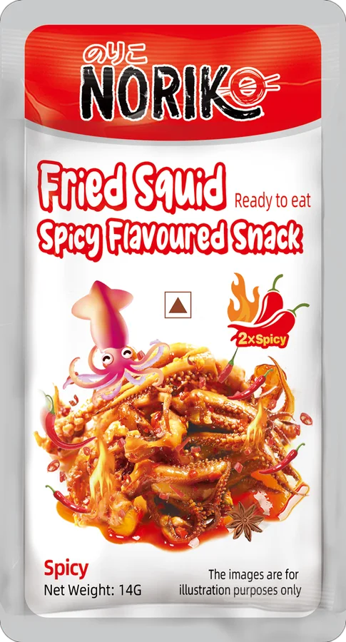 NORIKO Fried Squid Spicy Flavoured Snack, 14 g